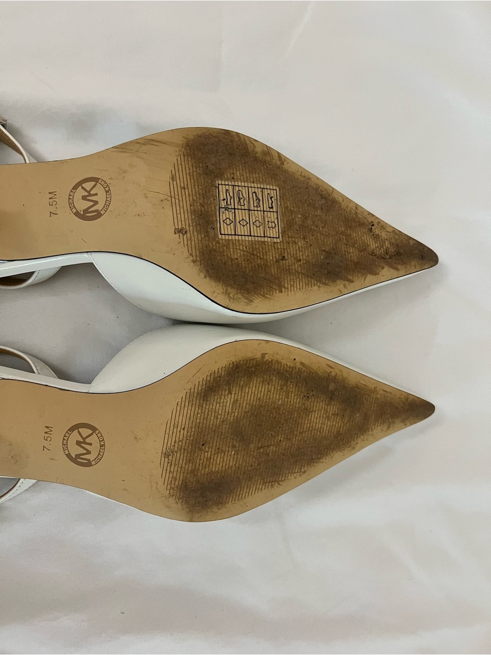 Michael Kors White Pointed Slingback Heels - Size 7.5 - Picture 8 of 10